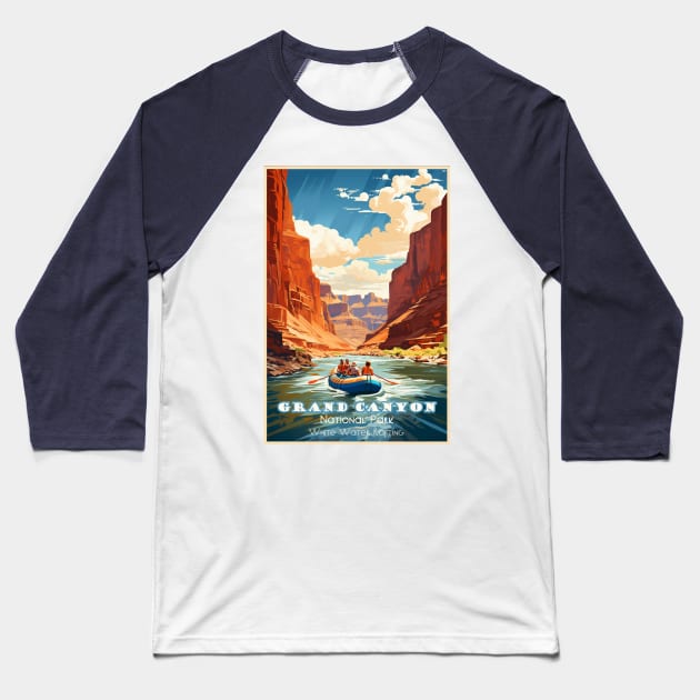 Grand Canyon National Park  Travel Poster Baseball T-Shirt by GreenMary Design